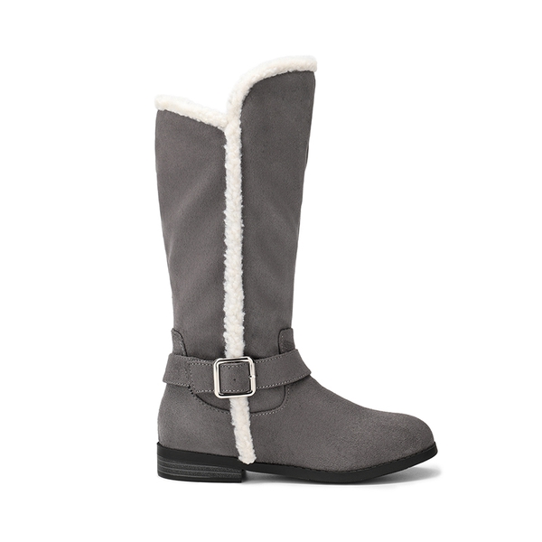 Kids Mid-Calf Sherpa Lining Boots - DARK GRAY - 2